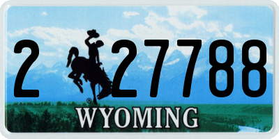 WY license plate 227788