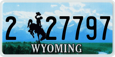WY license plate 227797