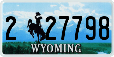 WY license plate 227798