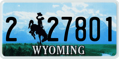 WY license plate 227801