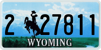 WY license plate 227811