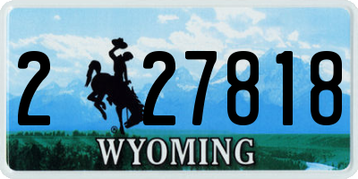 WY license plate 227818