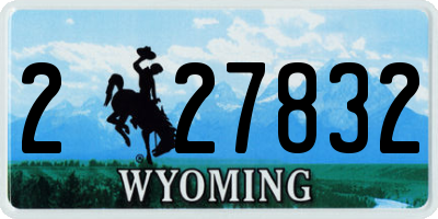 WY license plate 227832