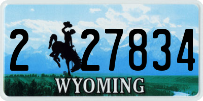 WY license plate 227834