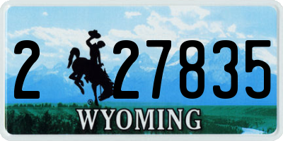 WY license plate 227835