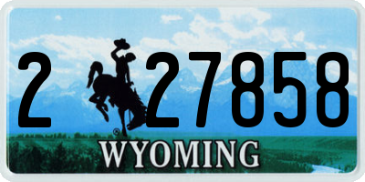 WY license plate 227858