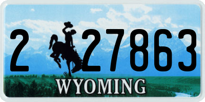 WY license plate 227863