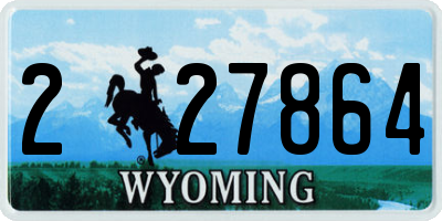 WY license plate 227864