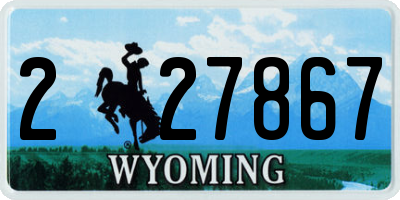 WY license plate 227867