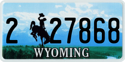 WY license plate 227868