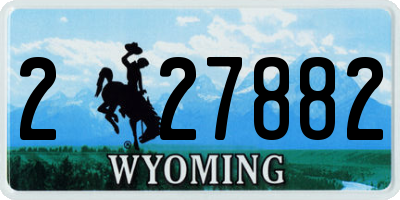 WY license plate 227882