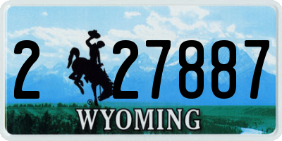 WY license plate 227887