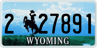 WY license plate 227891