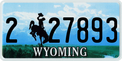 WY license plate 227893