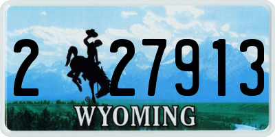 WY license plate 227913