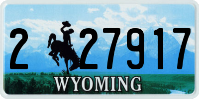 WY license plate 227917