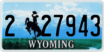 WY license plate 227943