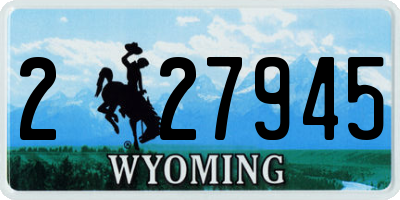 WY license plate 227945