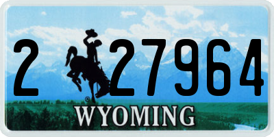WY license plate 227964