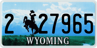 WY license plate 227965