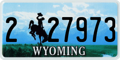 WY license plate 227973