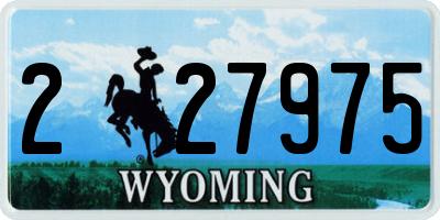 WY license plate 227975