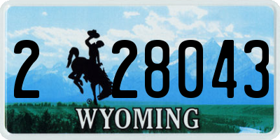 WY license plate 228043