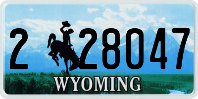 WY license plate 228047