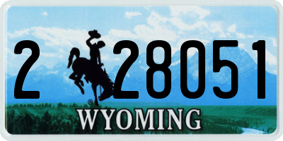 WY license plate 228051