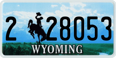 WY license plate 228053