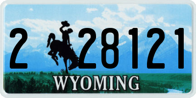 WY license plate 228121
