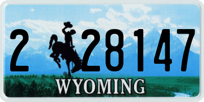 WY license plate 228147