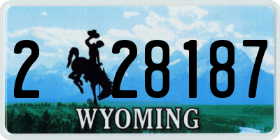WY license plate 228187