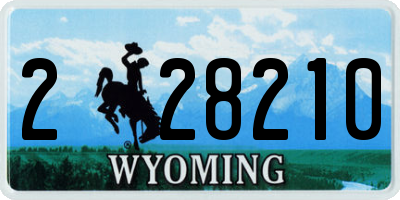 WY license plate 228210