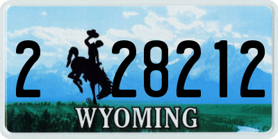 WY license plate 228212