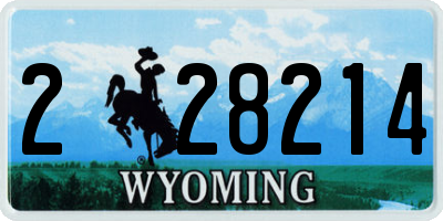 WY license plate 228214