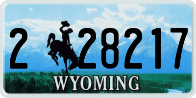 WY license plate 228217