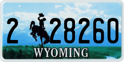 WY license plate 228260