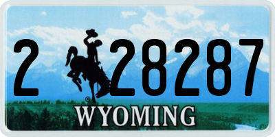 WY license plate 228287