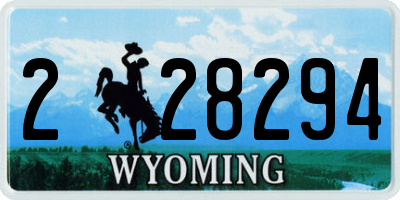 WY license plate 228294
