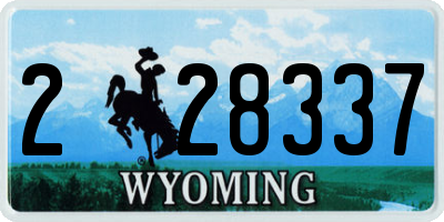WY license plate 228337