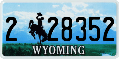 WY license plate 228352