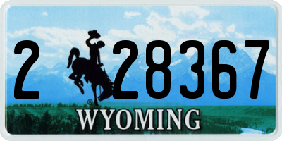 WY license plate 228367
