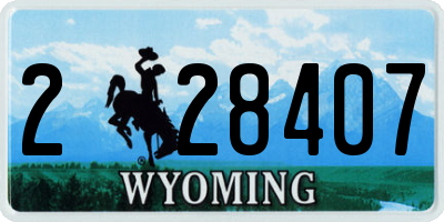 WY license plate 228407