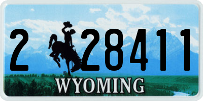 WY license plate 228411