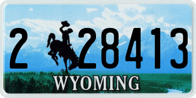 WY license plate 228413