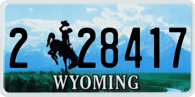 WY license plate 228417