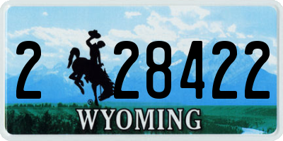 WY license plate 228422