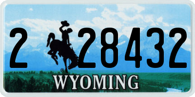 WY license plate 228432