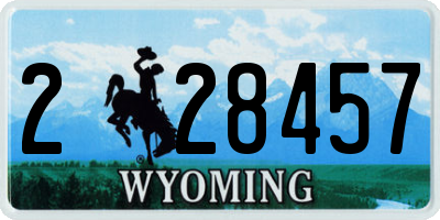 WY license plate 228457
